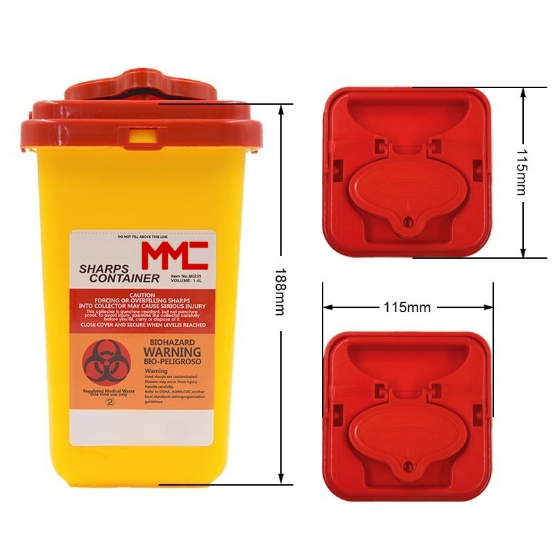 Canadian Popular Leak-proof 1.4L Medical Supplies Sharps Container