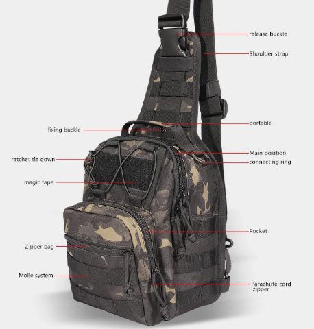 Every Day Carry Sport Military Tactical Sling Shoulder Backpack Cross Body Chest Bag