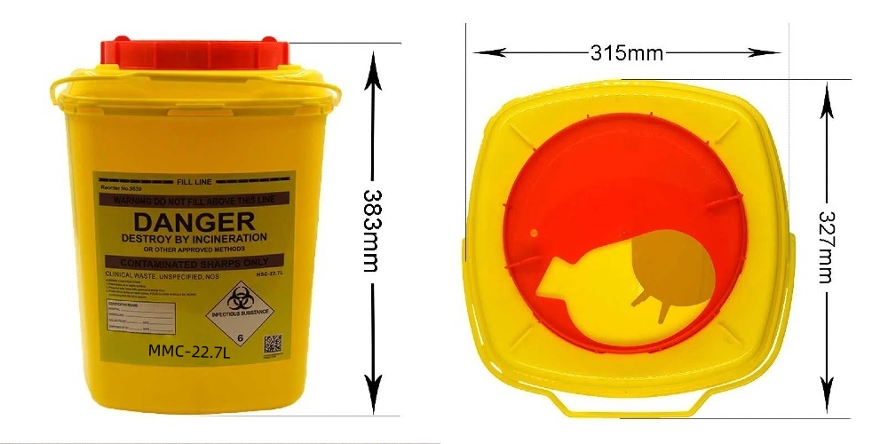 220 PLUS 22.7L 6Gallon Orange Code Medical Supplies Sharps Container