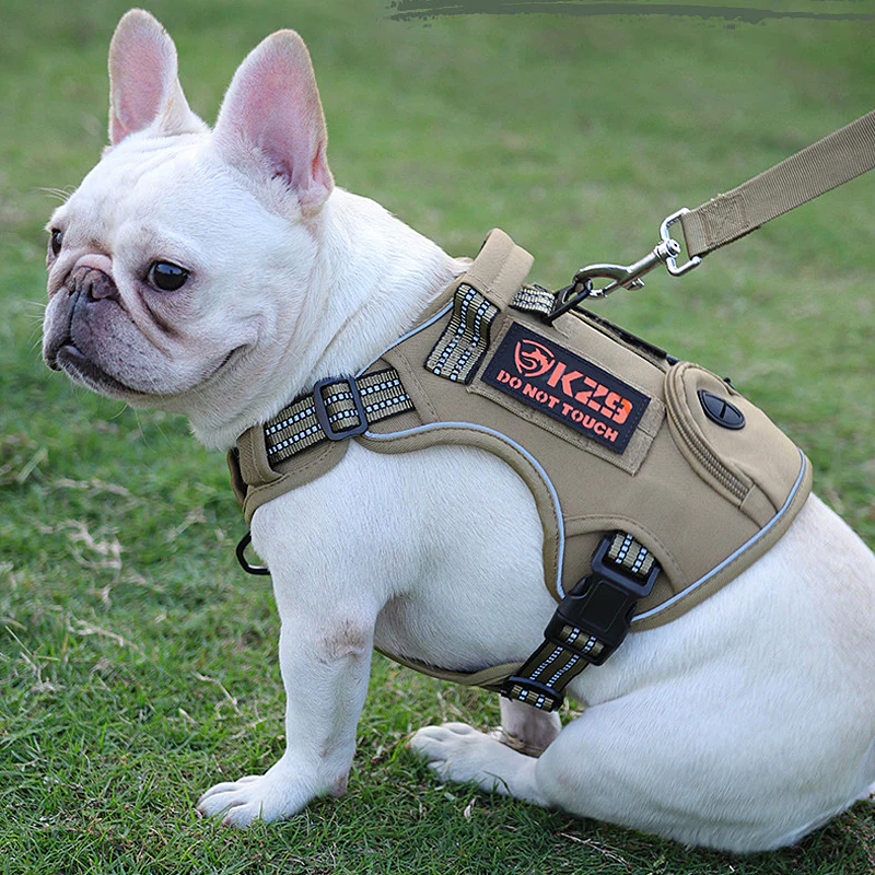 Adjustable Comfortable 4 Size Dog Harness Tactical Dog Chest Walking Leash