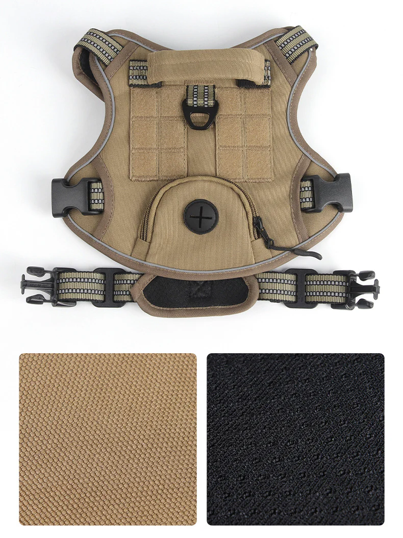 Adjustable Comfortable 4 Size Dog Harness Tactical Dog Chest Walking Leash