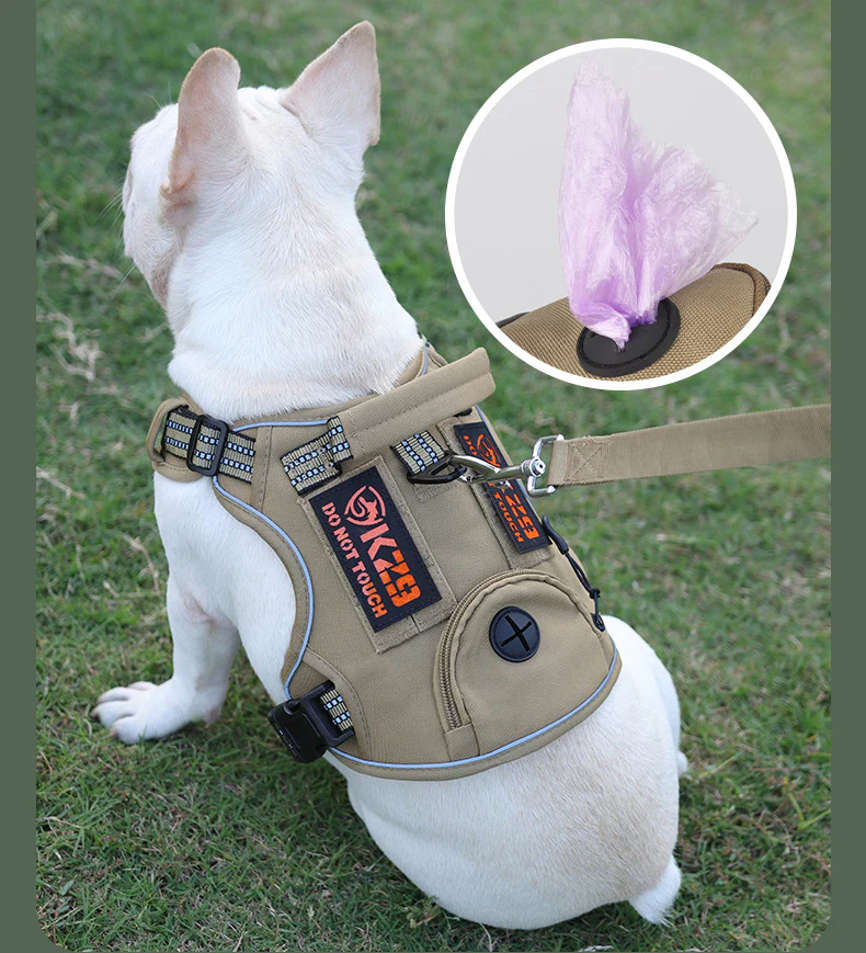 Adjustable Comfortable 4 Size Dog Harness Tactical Dog Chest Walking Leash