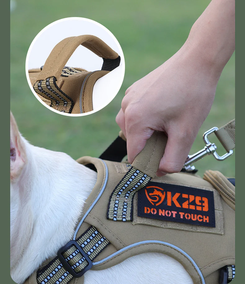 Adjustable Comfortable 4 Size Dog Harness Tactical Dog Chest Walking Leash