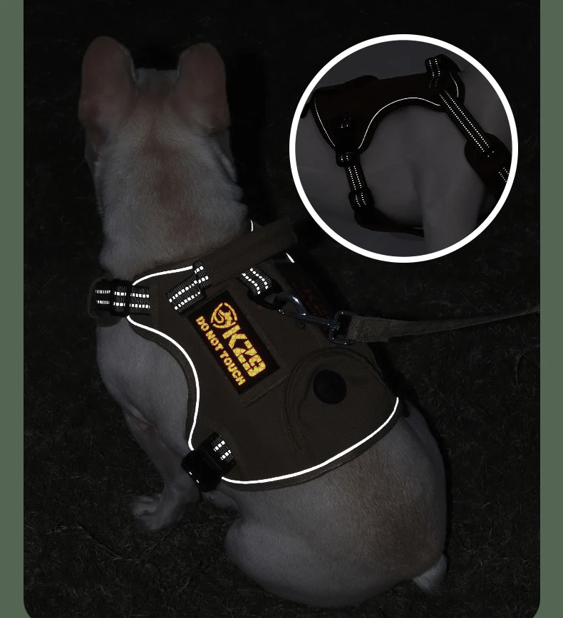 Adjustable Comfortable 4 Size Dog Harness Tactical Dog Chest Walking Leash